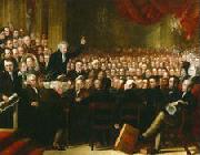 Benjamin Robert Haydon Oil painting of William Smeal addressing the Anti-Slavery Society at their annual convention Sweden oil painting artist